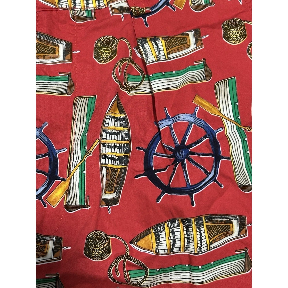 Vintage 90s Ruff Hewn Nautical Boat Print High Rise Shorts USA Size 4 EUC - Picture 4 of 5